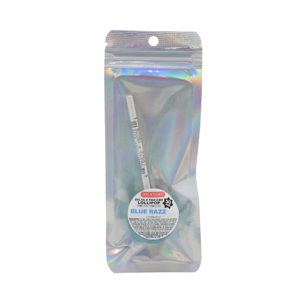 Delta 9 THC CBD 30MG Lollipop Blue Raspberry (2:1) / 1-count